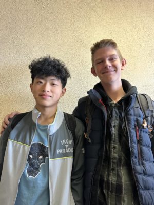 Foreign Exchange Students Kuanming Yen (Mike) from Taiwan, and Marten Heimer from Germany are "brothers" this semester.  Both are staying with the same host family. 
