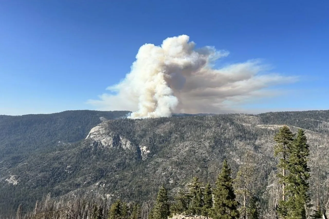 A firefighting helicopter used for water drops near Yosemite National Park
