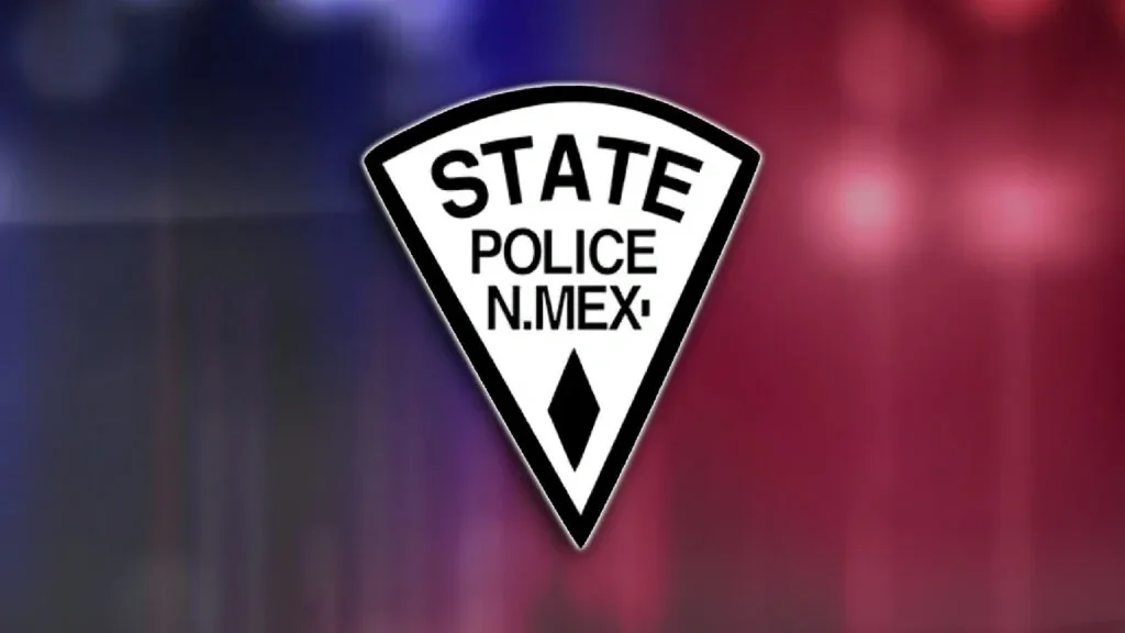 Police cruiser at a gas station near Interstate 40 in eastern New Mexico